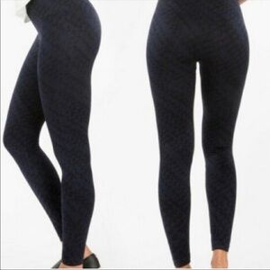 Spanx look at me now blue & black medium leggings